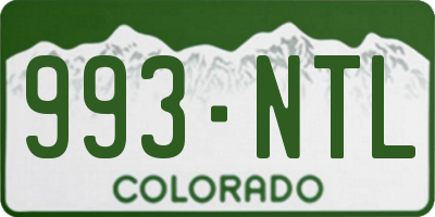 CO license plate 993NTL