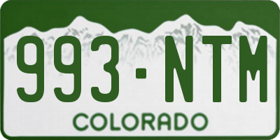 CO license plate 993NTM