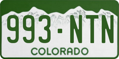 CO license plate 993NTN