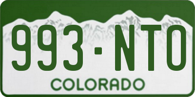 CO license plate 993NTO