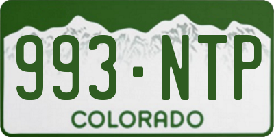 CO license plate 993NTP
