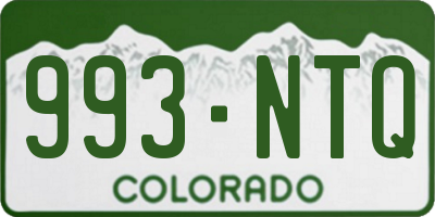 CO license plate 993NTQ