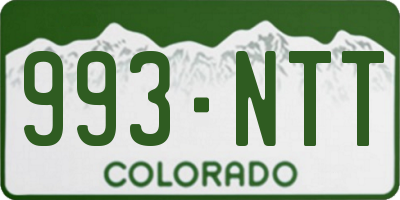 CO license plate 993NTT