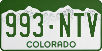 CO license plate 993NTV