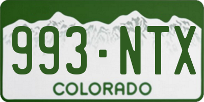 CO license plate 993NTX