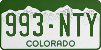 CO license plate 993NTY