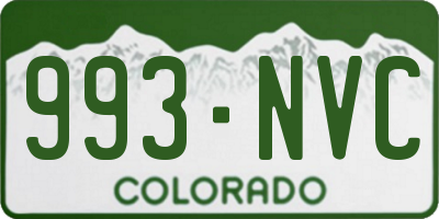 CO license plate 993NVC