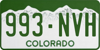 CO license plate 993NVH