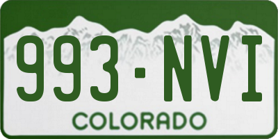 CO license plate 993NVI