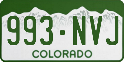 CO license plate 993NVJ