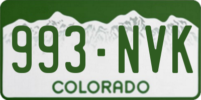CO license plate 993NVK