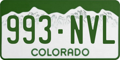 CO license plate 993NVL