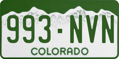 CO license plate 993NVN