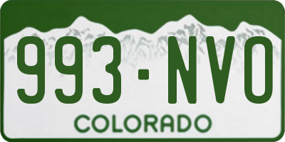 CO license plate 993NVO