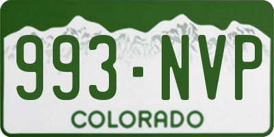 CO license plate 993NVP