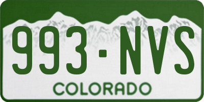 CO license plate 993NVS