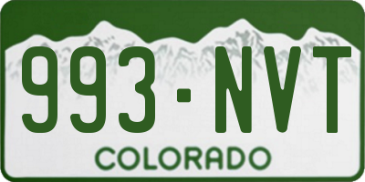 CO license plate 993NVT