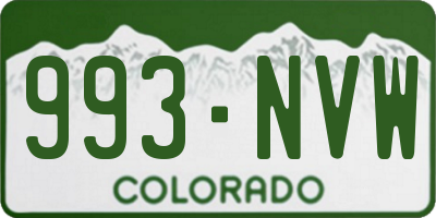 CO license plate 993NVW