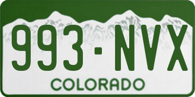 CO license plate 993NVX