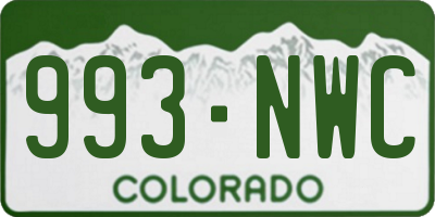 CO license plate 993NWC