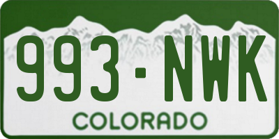 CO license plate 993NWK
