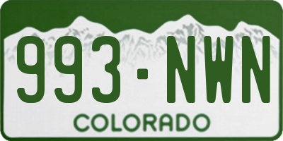 CO license plate 993NWN