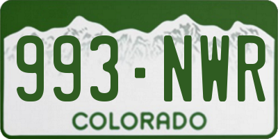 CO license plate 993NWR