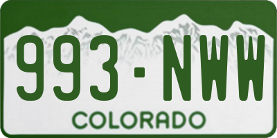 CO license plate 993NWW