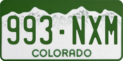CO license plate 993NXM
