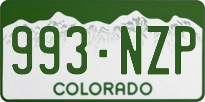CO license plate 993NZP