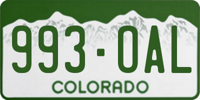 CO license plate 993OAL
