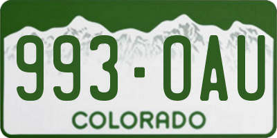 CO license plate 993OAU
