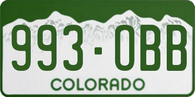 CO license plate 993OBB