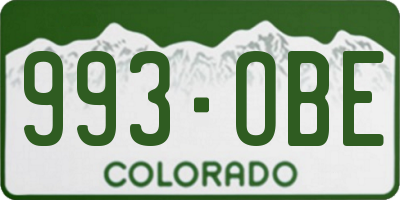 CO license plate 993OBE