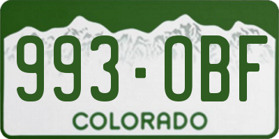 CO license plate 993OBF