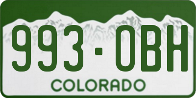 CO license plate 993OBH