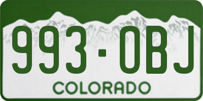 CO license plate 993OBJ