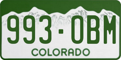 CO license plate 993OBM