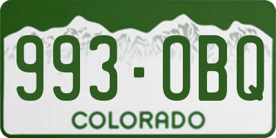 CO license plate 993OBQ