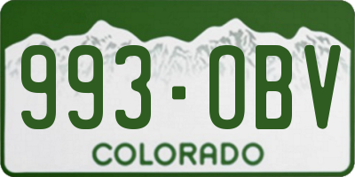 CO license plate 993OBV