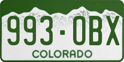 CO license plate 993OBX