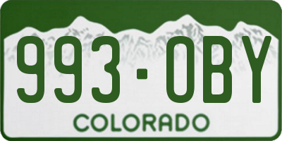 CO license plate 993OBY
