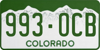 CO license plate 993OCB