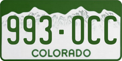 CO license plate 993OCC