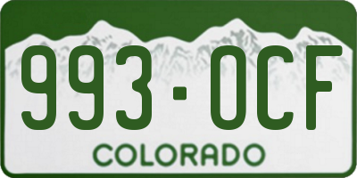 CO license plate 993OCF