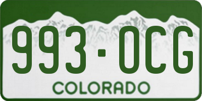 CO license plate 993OCG