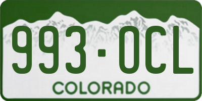CO license plate 993OCL