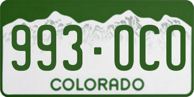 CO license plate 993OCO