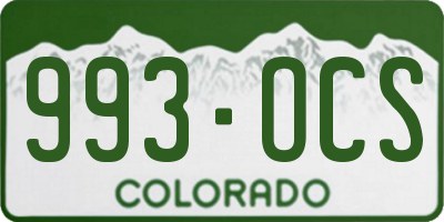 CO license plate 993OCS