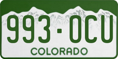 CO license plate 993OCU